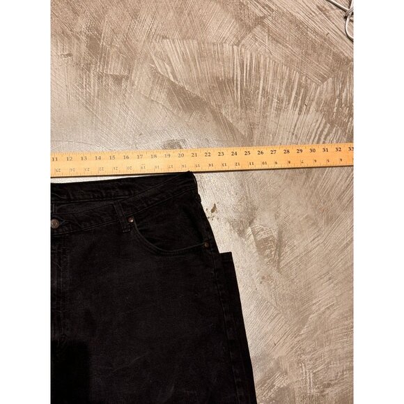 Mens Wrangler Big & Tall 42x32 Black Denim Jeans Western Cowboy Style - Picture 6 of 9